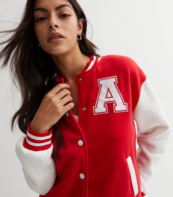 Red bomber jacket deals womens