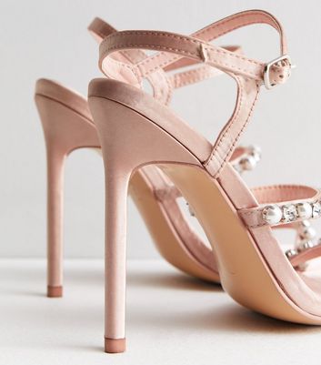 Blush embellished outlet heels