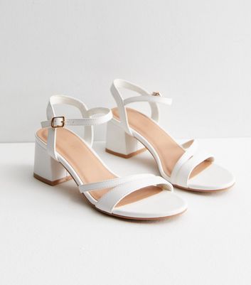 New look white block heels hot sale