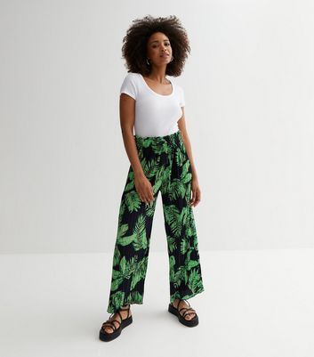 Blue Vanilla Black Tropical Wide Leg Trousers | New Look