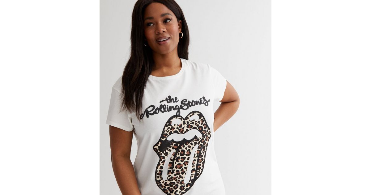 Lucky Brand Women's Rolling Stones Animal Lips T-Shirt