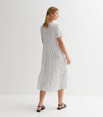 new look blue and white dress