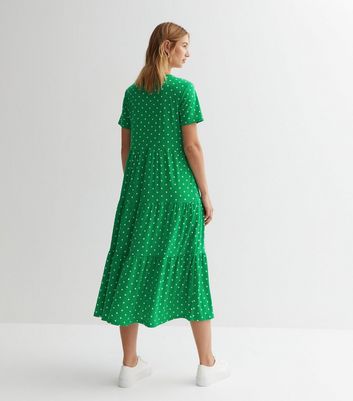 New look green hot sale spot midi dress