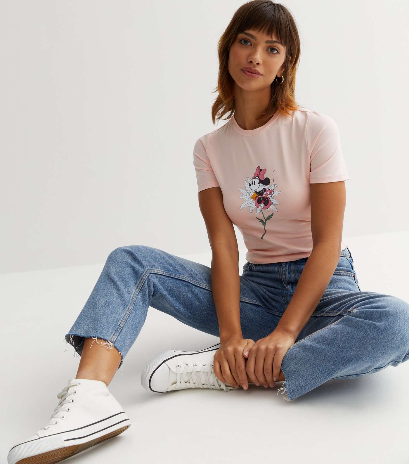 Pale Pink Disney Minnie Mouse Crop T-Shirt Image 2