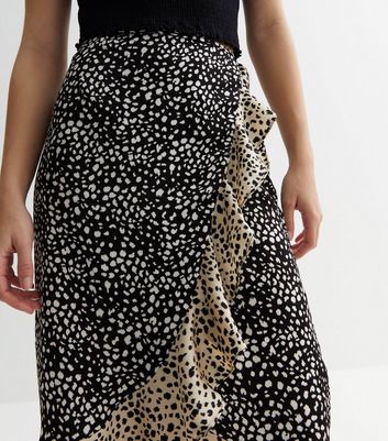 Leopard print shop skirt frill