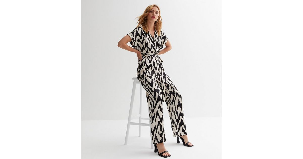 Scarlett Pedal Pusher Jumpsuit Black Zebra Print