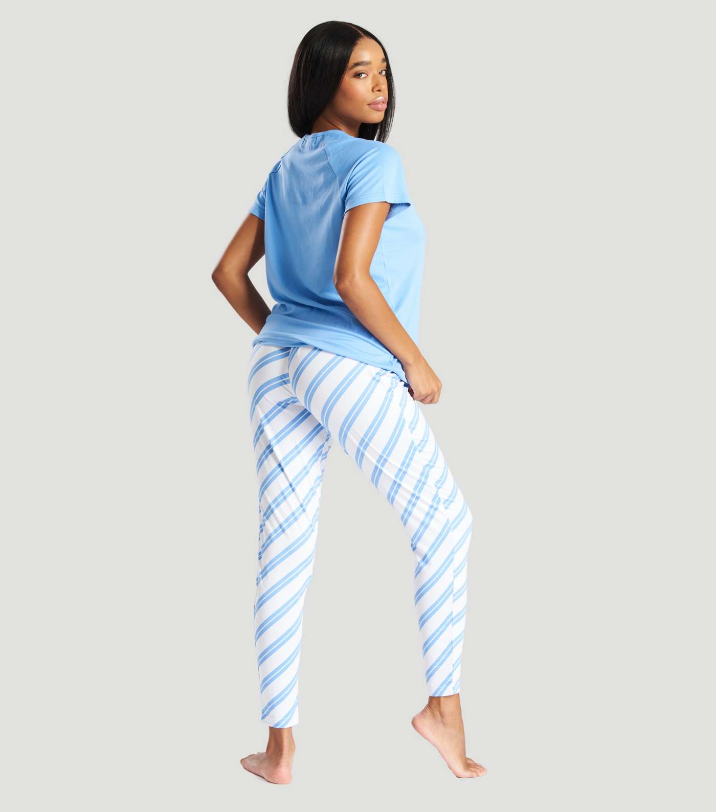 Loungeable Blue Jogger Pyjama Set with Dream Logo Image 4