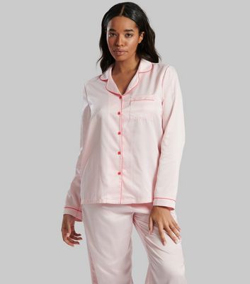 Blush pink satin discount pyjamas