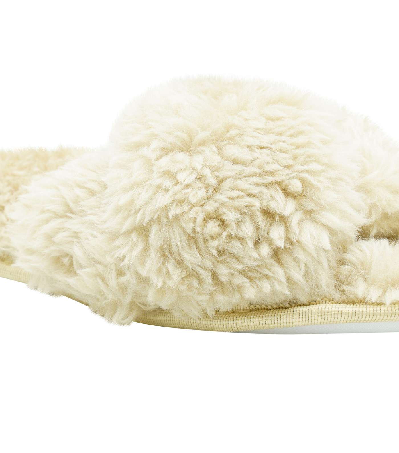 Loungeable Cream Faux Fur Slippers Image 3
