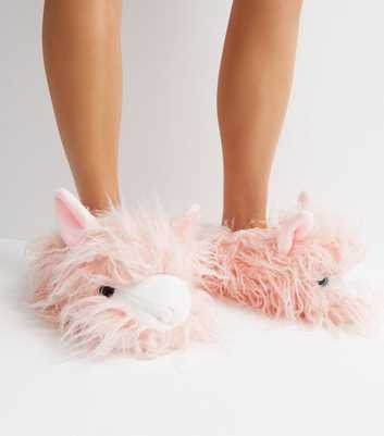Loungeable Pink Alpaca Slippers