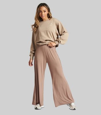 South Beach Light Brown Wide Leg Lounge Trousers New Look