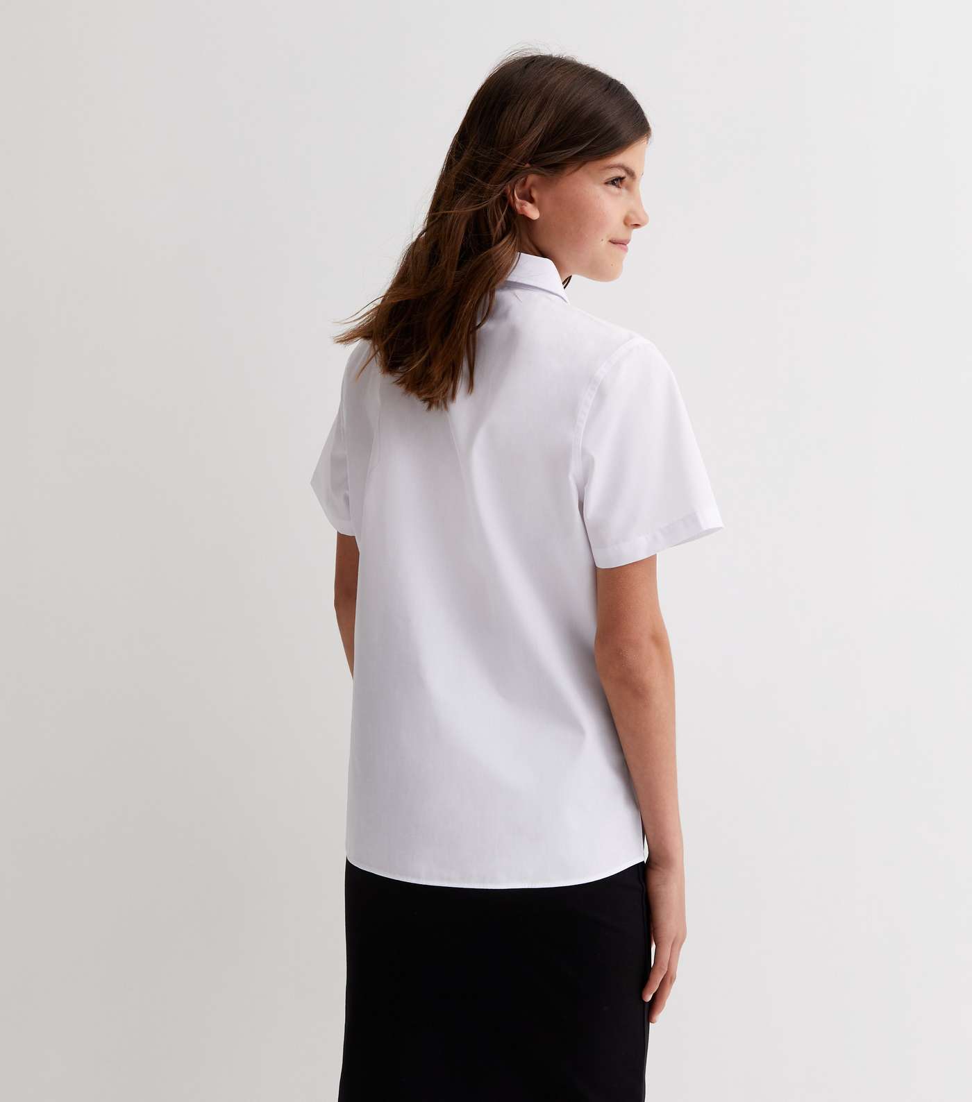 Girls 5 Pack White Short Sleeve Regular Fit School Shirts Image 4