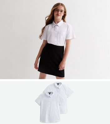 White short clearance sleeve school shirts