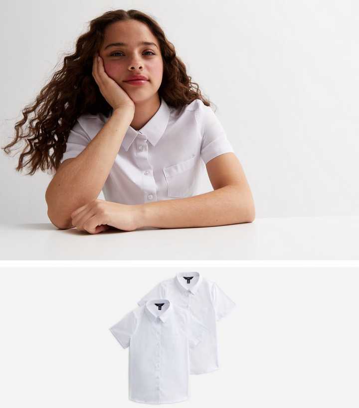 girls white fitted shirt