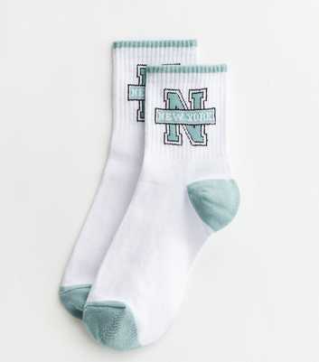 White Ribbed New York Tube Socks