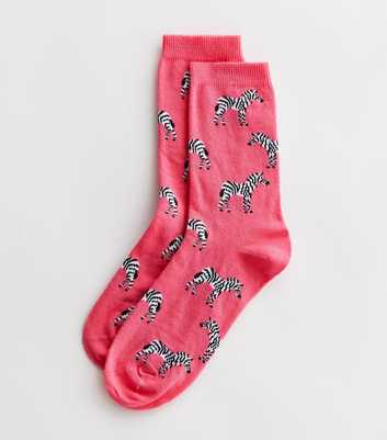Bright Pink Zebra Socks