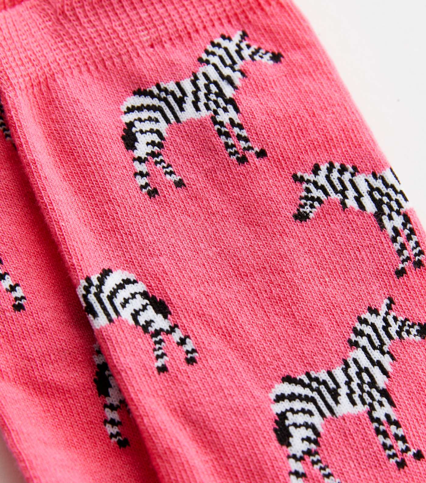 Bright Pink Zebra Socks Image 2