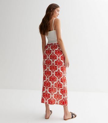 New look 2025 red maxi skirt