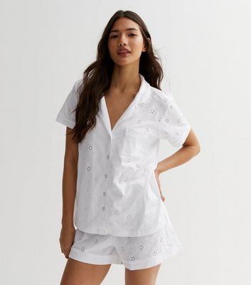 White broderie pyjamas sale