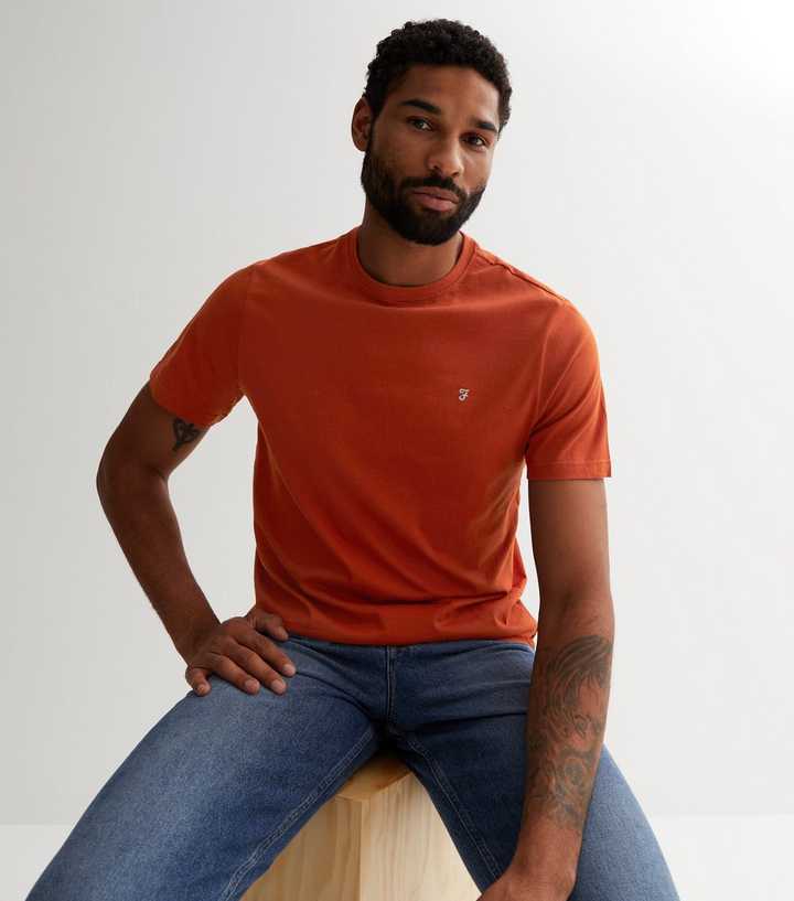 Farah Orange Crew Neck T-Shirt New Look