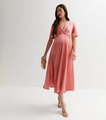 Wrap front maternity store dress