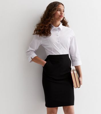 Long black outlet pencil skirt 5t