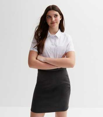 Girls Grey Ponte School Skirt