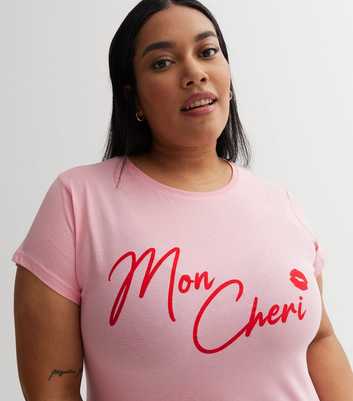 Curves Pink Lips Mon Cheri Logo T-Shirt