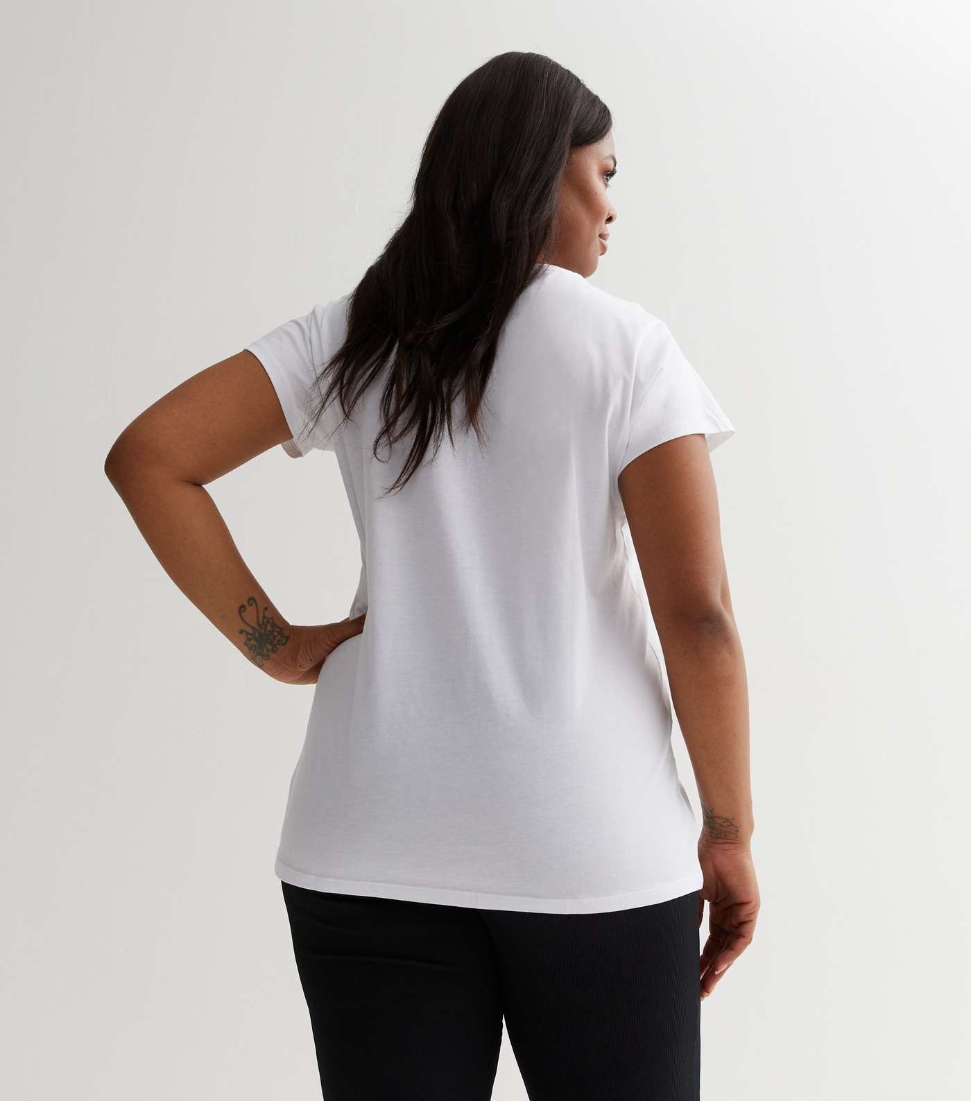 Curves White Leopard Brave & True Logo T-Shirt Image 4