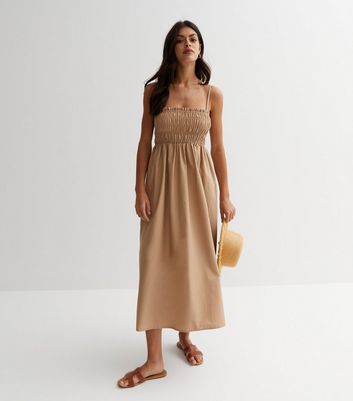 Linen cotton midi outlet dress