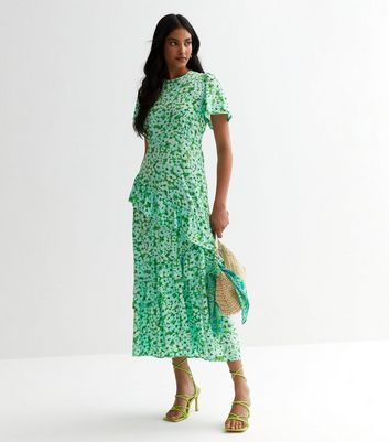 Ruffle dress outlet green