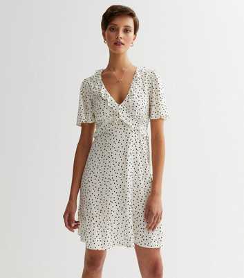 White Spot Frill Mini Dress
