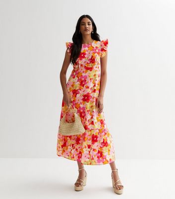 Floral frill maxi on sale dress