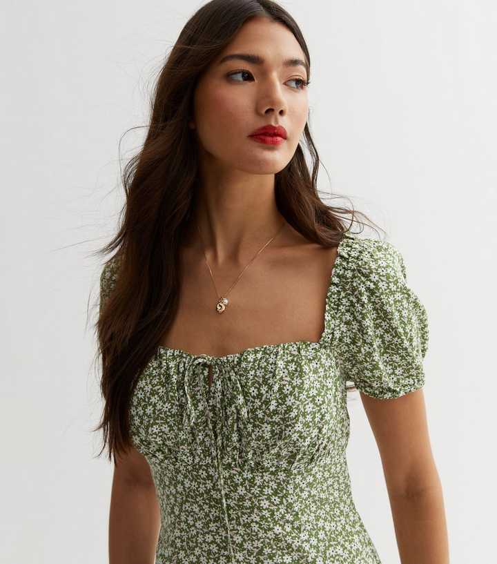 Ditsy Floral Dress Green