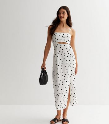 New look hotsell white spotty dress