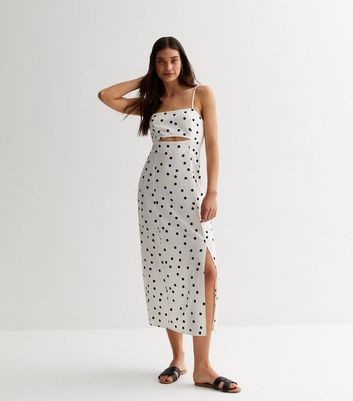 Bec and bridge clearance white polka dot dress