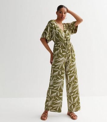 Leaf hot sale print jumpsuit