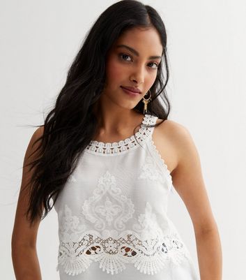 White on sale crochet vest