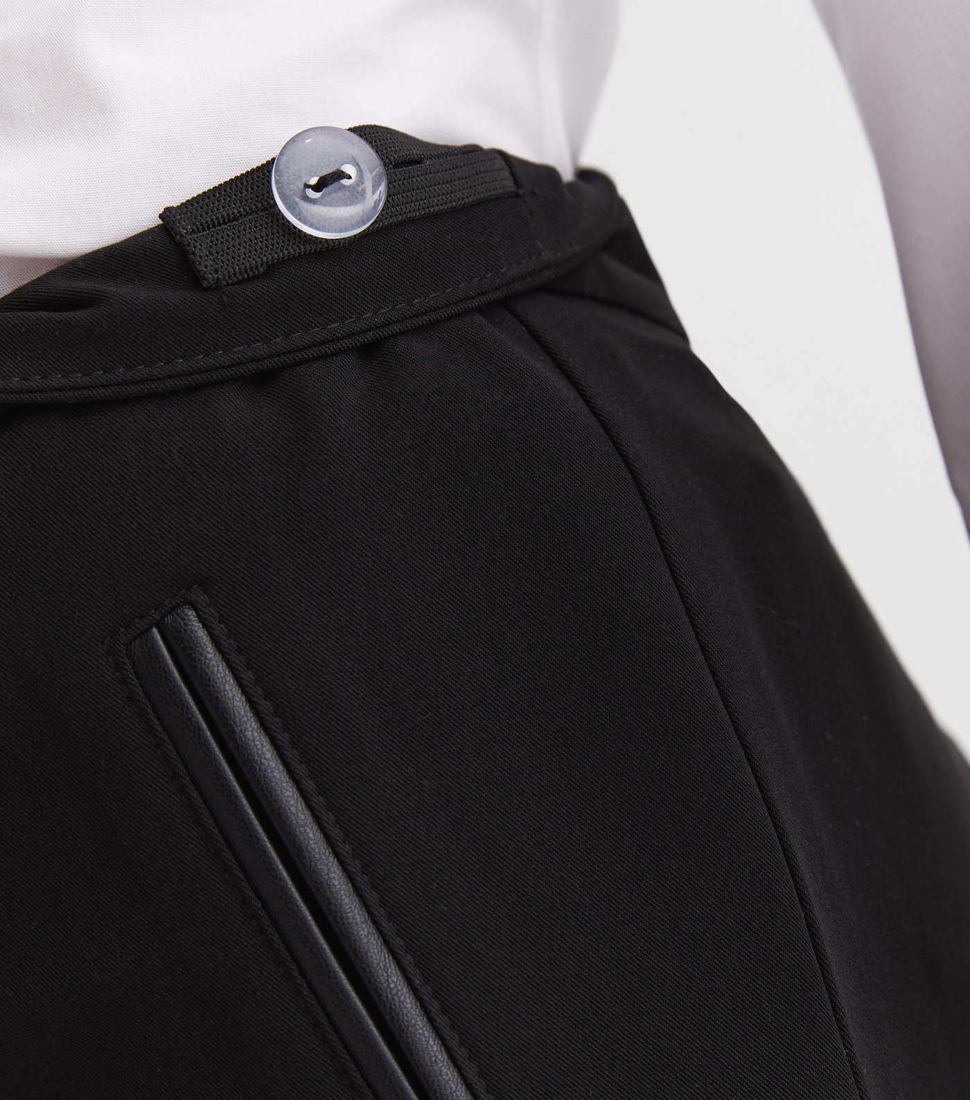 Girls Black Slim Fit Adjustable Waist School Trousers Image 5
