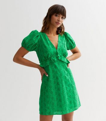 Green 2025 broderie dress