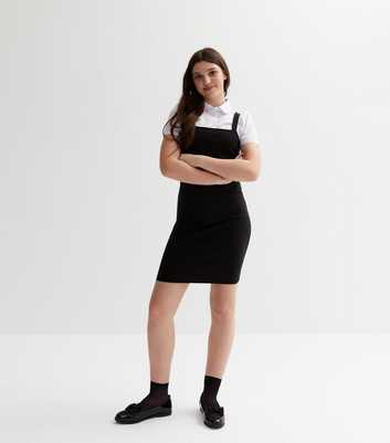 Girls Black Pinafore Dress