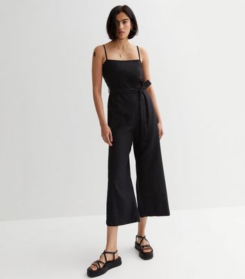 New look black hotsell linen jumpsuit