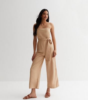 Linen crop sale jumpsuit