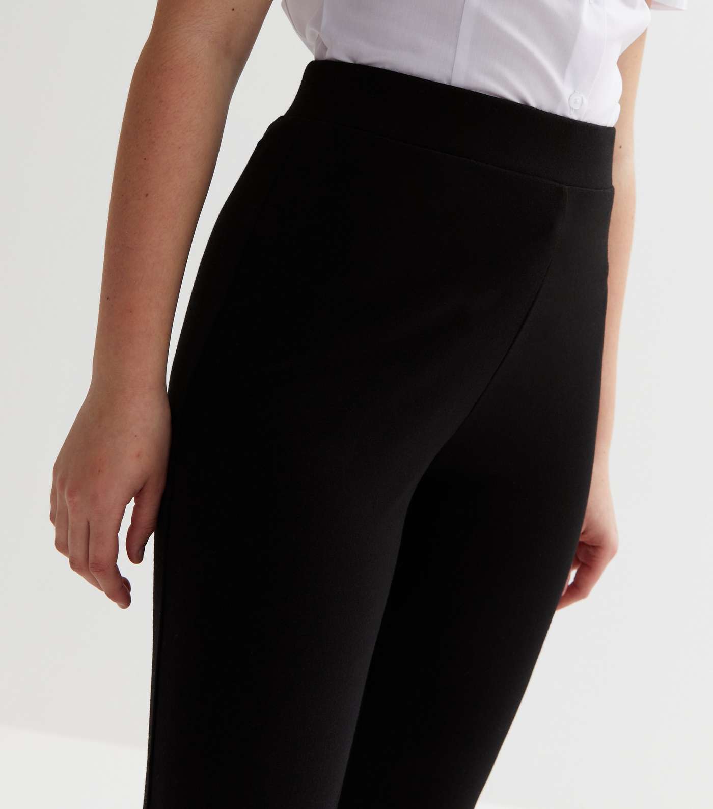 Black Jersey Flared Trousers