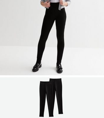 Girls Black Elastic Back Tapered Leg School Trousers | New Look