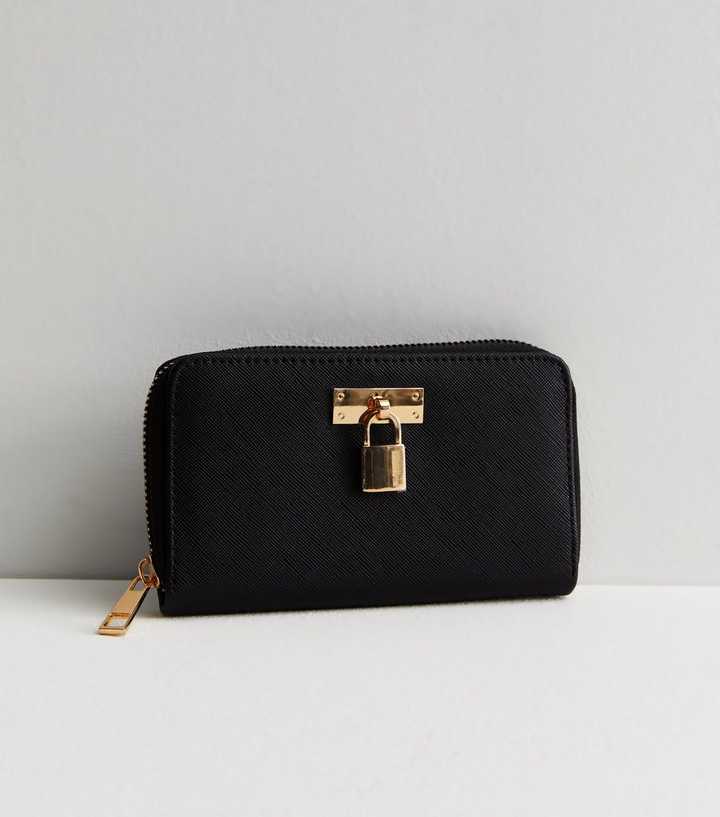 Black Padlock Midi Purse
