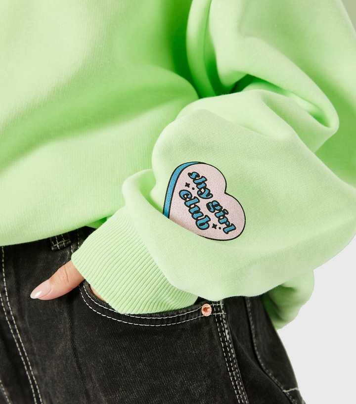 Skinnydip Green Don't Look at Me Oversized Logo Sweatshirt | New Look