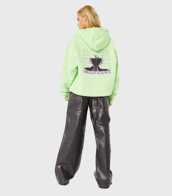 Skinnydip Green Disney Maleficent Front and Back Logo Hoodie New