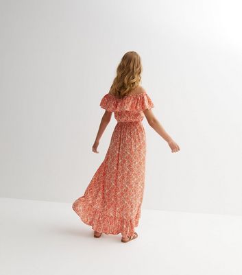 Maxi dress with clearance frills