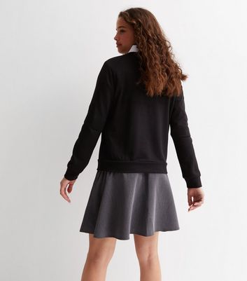 Black cropped 2024 school jumper